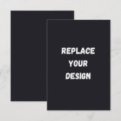 Carte Custom black simple Design Add Photo or Text (Devant / Derrière)