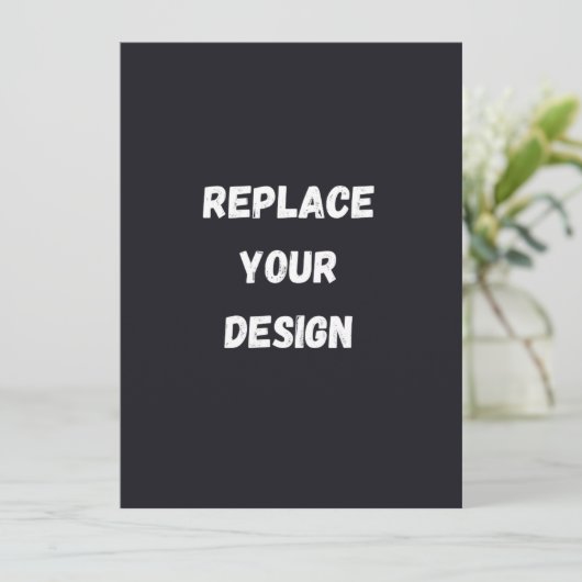 Carte Custom black simple Design Add Photo or Text (Debout devant)