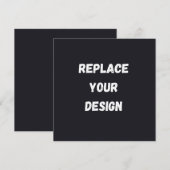 Carte Custom black simple Design Add Photo or Text (Devant / Derrière)