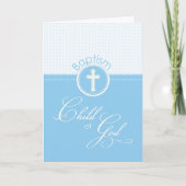 Carte Custom Blue Boy Baptism Congratulations (Devant)