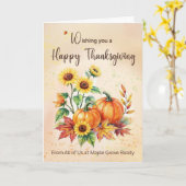 Carte Custom Business Name All of Us Thanksgiving (Fleur jaune)