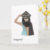 Carte Custom Chic Black Woman Diplôme d'études secondair (Fleur jaune)