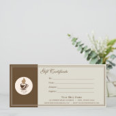 Carte Custom Coffee Shop Gift Certificate | Personalized (Debout devant)