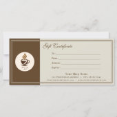 Carte Custom Coffee Shop Gift Certificate | Personalized (Devant)