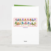 Carte Custom Cute Owls Floral Birthday card w Text (Dos)