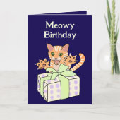 Carte Custom Funny Birthday Cat Cartoon (Devant)