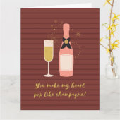 Carte Custom Funny Champagne Pun Valentine's Day (Fleur jaune)