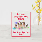 Carte Custom German Shepherd Mom Chien Best Crazy Digita (Fleur jaune)