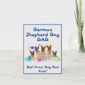 Carte Custom German Shepherd Papa Best Crazy Chien numér (Devant)
