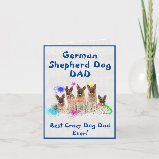Carte Custom German Shepherd Papa Best Crazy Chien numér (Devant)