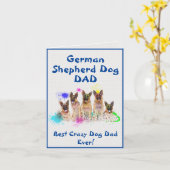 Carte Custom German Shepherd Papa Best Crazy Chien numér (Fleur jaune)