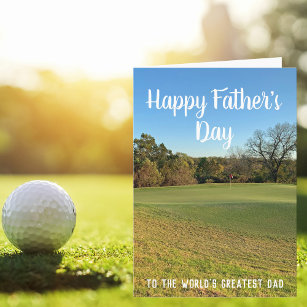 Carte Custom Golfer Happy Fête des pères Golf Course Pho