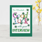 Carte Custom Good Luck Interview Four-leaf Clover (Fleur jaune)