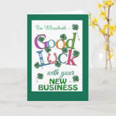 Carte Custom Good Luck New Business Four-leaf Clover (Fleur jaune)