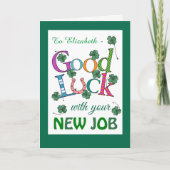 Carte Custom Good Luck New Job Four-leaf Clover (Devant)