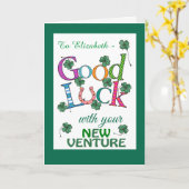 Carte Custom Good Luck New Venture Clover à quatre feuil (Fleur jaune)