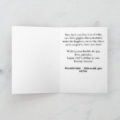 Carte Custom Happy 2e anniversaire Félicitations, jumeau (Intérieur)