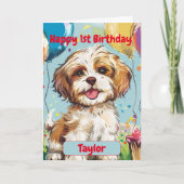 Carte Custom Happy Birthday Congratulations, Havanese, (Devant)