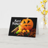 Carte Custom HAPPY HALLOWEEN JACK O'LANTERN BOO! (Fleur jaune)