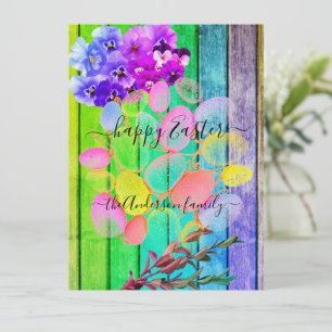Carte Custom Happy Pâques Chic Rustic Vintage Farmhouse