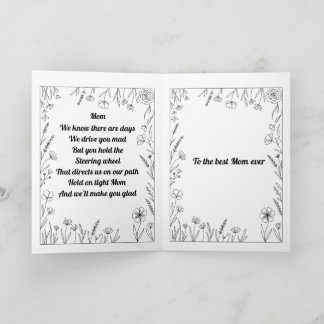 Carte Custom Heartfelt Mother's Day Poem Card.