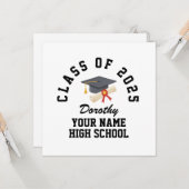 Carte Custom high school graduation party (Devant/Arrière en situation)