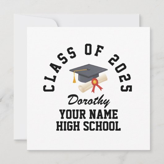 Carte Custom high school graduation party (Devant)