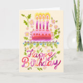 Carte Custom Logo Hand Drawn Whimsical Cake Birthday (Devant)
