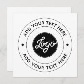 Carte 📝 Custom Logo & Text Personalized Business Event (Devant / Derrière)