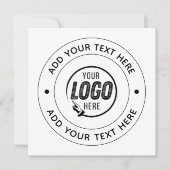 Carte 📝 Custom Logo & Text Personalized Business Event (Devant)