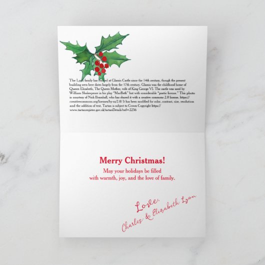 Carte Custom Lyon Scottish Clan Glamis Castle Plaid Xmas (Intérieur)