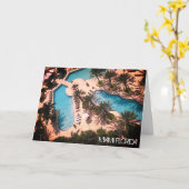 Carte Custom Miami Beach Florida - Pool Relax GOOD VIBES (Fleur jaune)