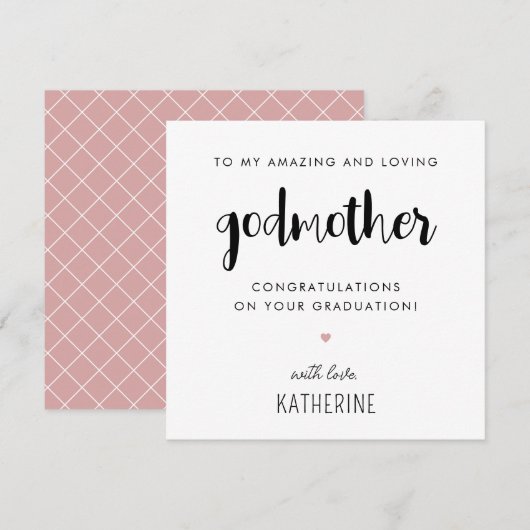 Carte Custom Modern et mignonne Godmère Graduation (Devant / Derrière)