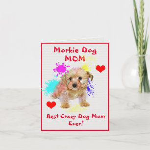 Carte Custom Morkie Mom Chien meilleur fou chien dame nu
