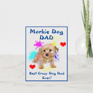 Carte Custom Morkie Papa Dog Best Crazy Dog Papa Digital