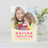 Carte Custom Mother's Day I Photo & Personal Message (Debout devant)