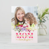 Carte Custom Mother's Day I Photo & Personal Message (Debout devant)