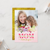 Carte Custom Mother's Day I Photo & Personal Message (Devant/Arrière en situation)