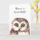 Carte Custom Mother's Day, maman, maman, humour cute Owl (Fleur jaune)
