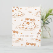 Carte Custom Name Capybara Birthday Flat Greeting Card (Debout devant)