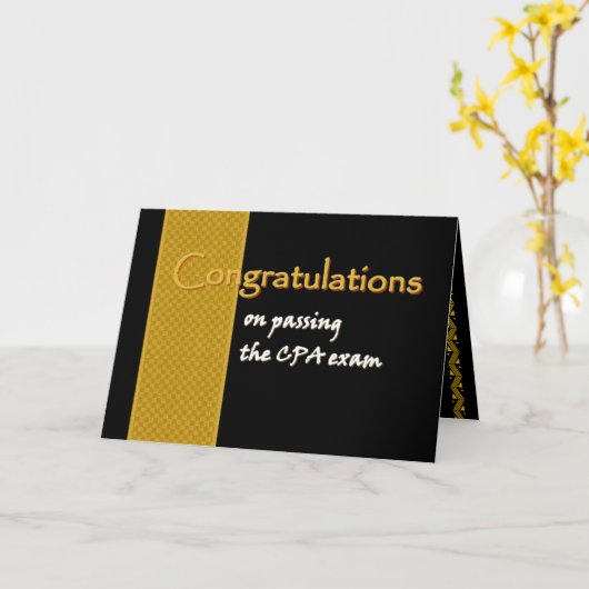 Carte CUSTOM NAME Congratulations - CPA Exam (Fleur jaune)