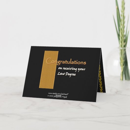Carte CUSTOM NAME Congratulations Law (Dos)
