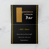 Carte CUSTOM NAME Congratulations Passing Bar Exam (Intérieur)