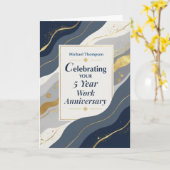 Carte Custom Name Employee Five Year Work Anniversary (Fleur jaune)