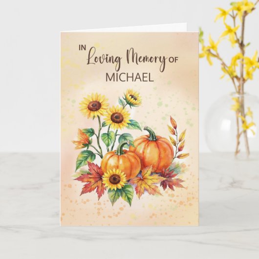 Carte Custom Name In Remembrance Thanksgiving Sunflowers (Fleur jaune)
