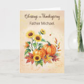 Carte Custom Name Priest Blessings on Thanksgiving (Devant)
