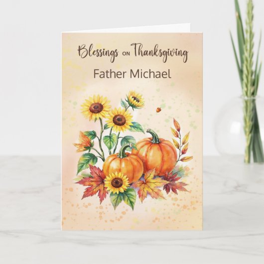 Carte Custom Name Priest Blessings on Thanksgiving (Devant)
