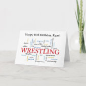Carte Custom Name Wrestling Birthday Word Cloud (Devant)