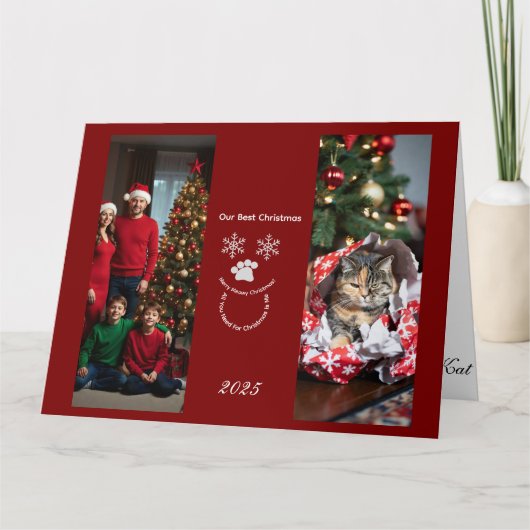 Carte Custom Our Best Christmas ,Cat Photo  (Devant)