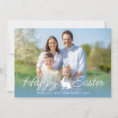 Carte Custom Photo And Blue Gradient With Bunny Easter (Devant)